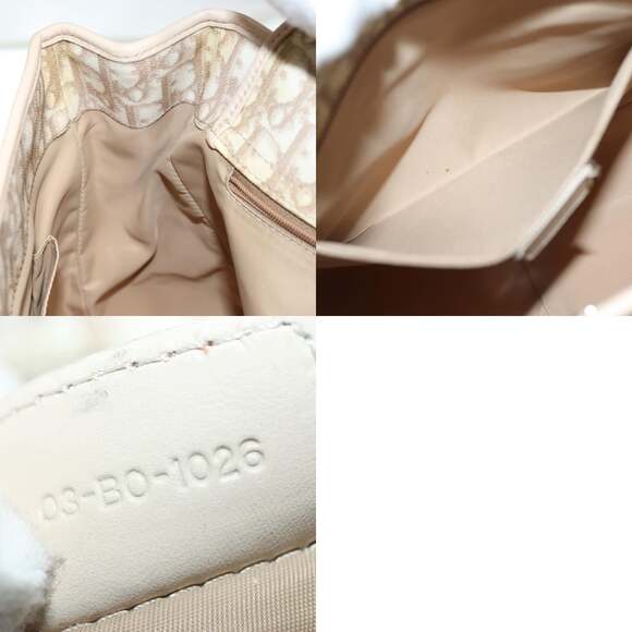 DIOR Trotter Canvas Romantic Chain Tote Bag Pvc Beige - Picture 12 of 12